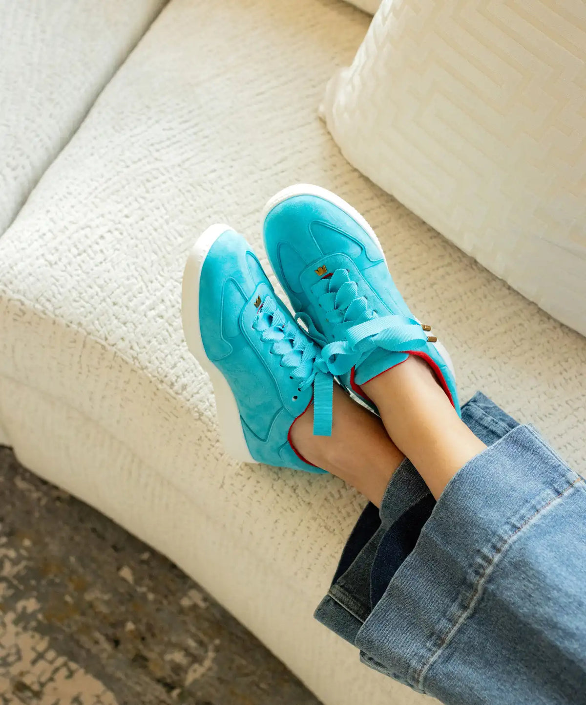 The Jay Sneaker - Aqua Suede