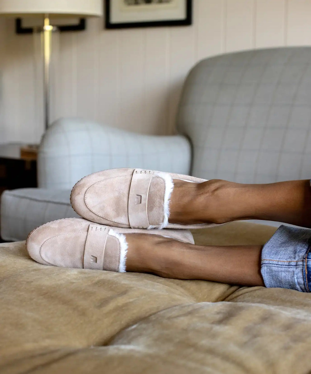 The Heron Loafer Cozy - Latte Suede
